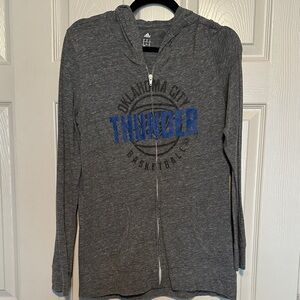 Adidas Oklahoma City Thunder Gray Zip-Up Hoodie